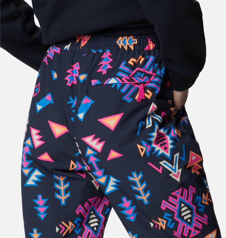 Women's Wintertrainer Woven Ski Trousers, Color: Black Woven Nature Print, image 5