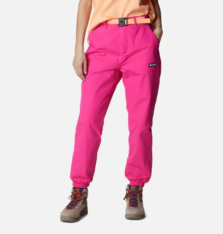 Ladies Elastic Waist Pull-On Woven Pants with Side Pockets