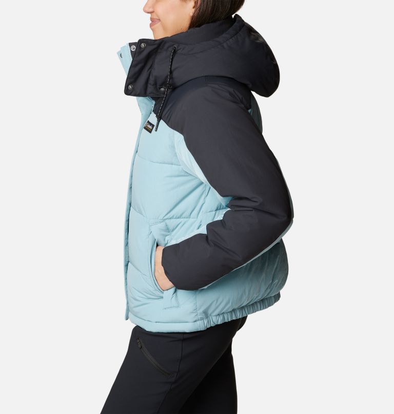 Women's Snowqualmie Jacket, Color: Stone Blue, Black, image 3