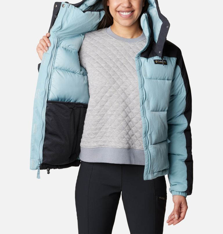 Thumbnail: Women's Snowqualmie Puffer Jacket, Color: Stone Blue, Black, image 5