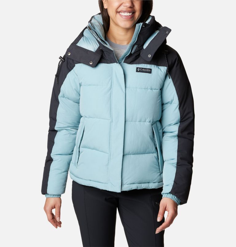 Women's Snowqualmie Puffer Jacket, Color: Stone Blue, Black, image 1