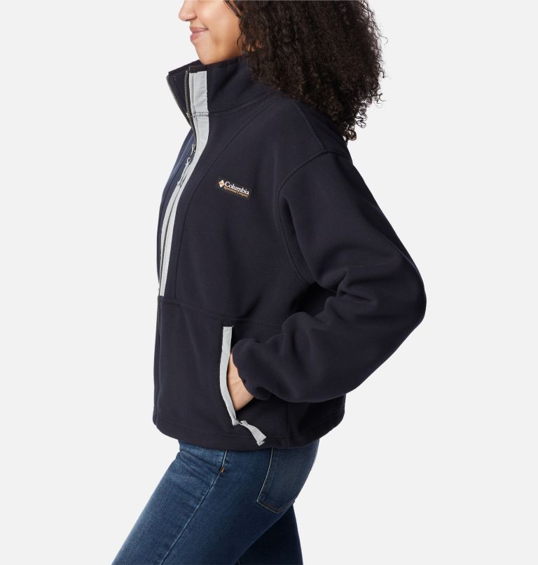 Women's Backbowl Remastered Fleece Jacket, Color: Black, Black, Silver Sheen, image 3