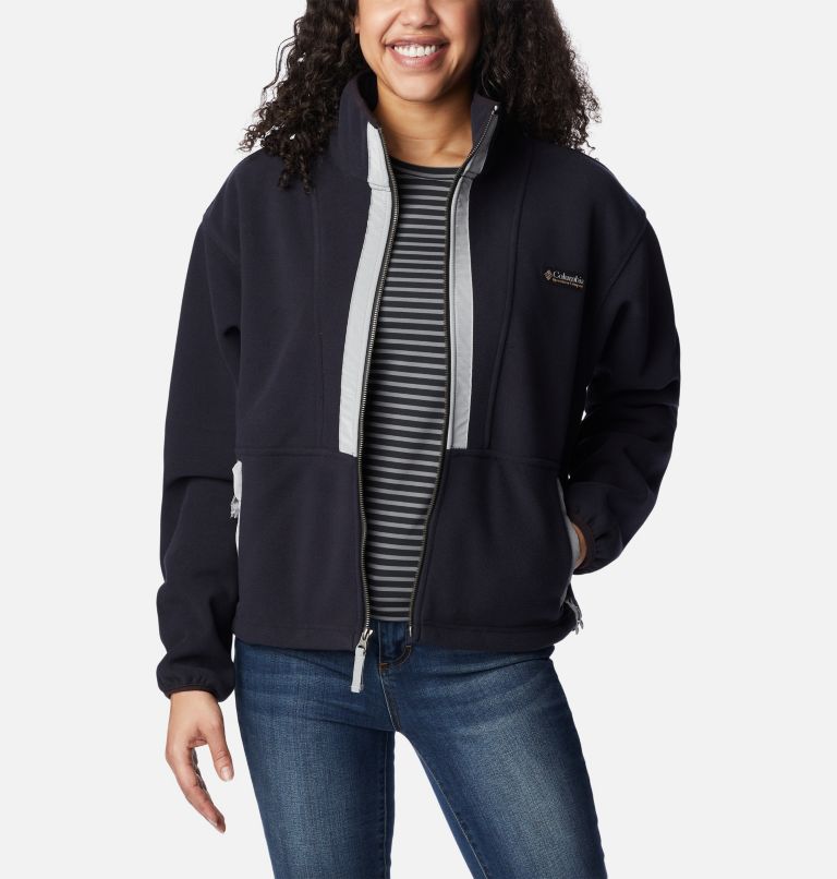 Women's Backbowl Remastered Fleece Jacket, Color: Black, Black, Silver Sheen, image 7