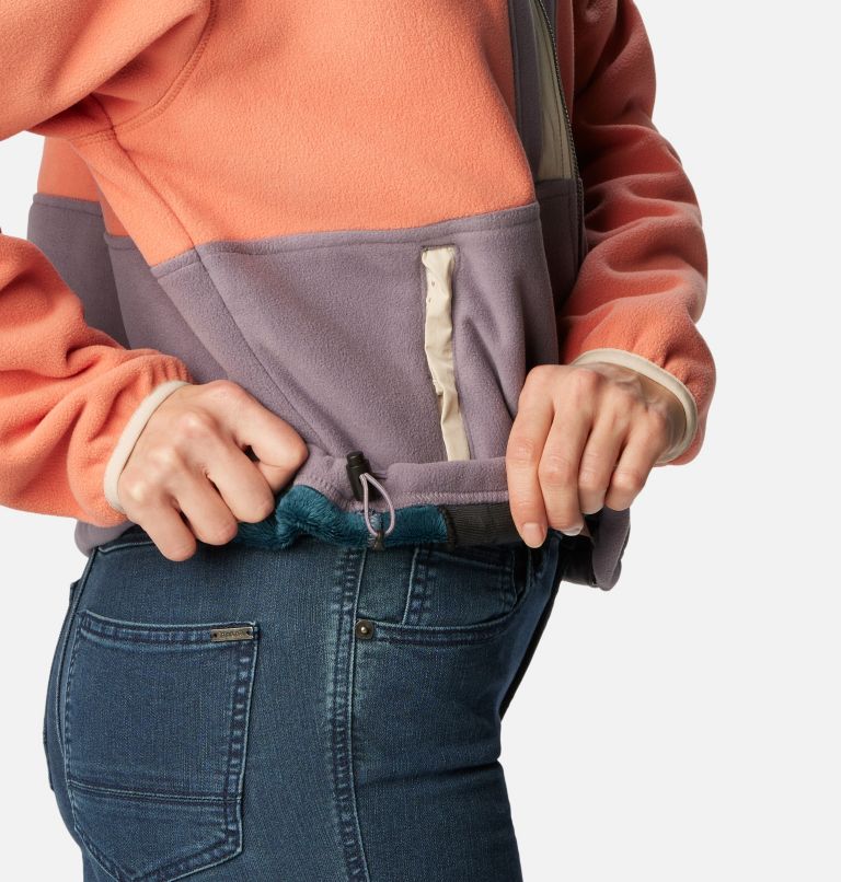 Women's Backbowl Remastered Fleece Jacket, Color: Faded Peach, Granite Purple, image 6