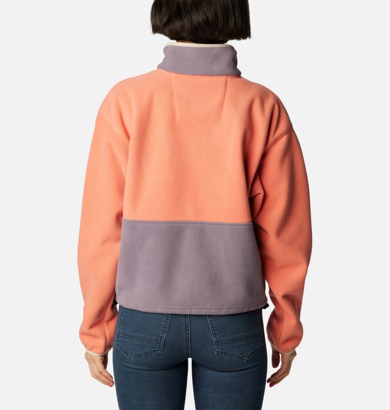 Women's Backbowl Remastered Fleece Jacket, Color: Faded Peach, Granite Purple, image 2