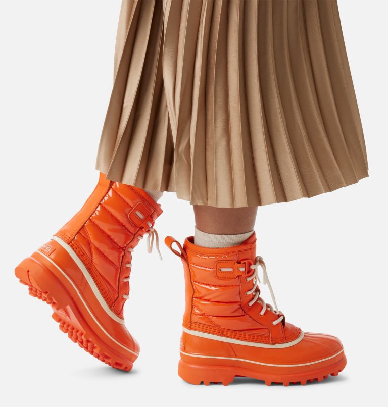Bota impermeable Caribou Royal para mujer, Color: Optimized Orange, Chalk, image 8