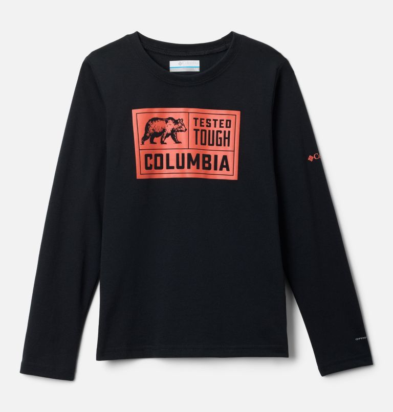 Boys' La Poudre Pass Long Sleeve Shirt, Color: Black, Barely Tested Tough, image 1