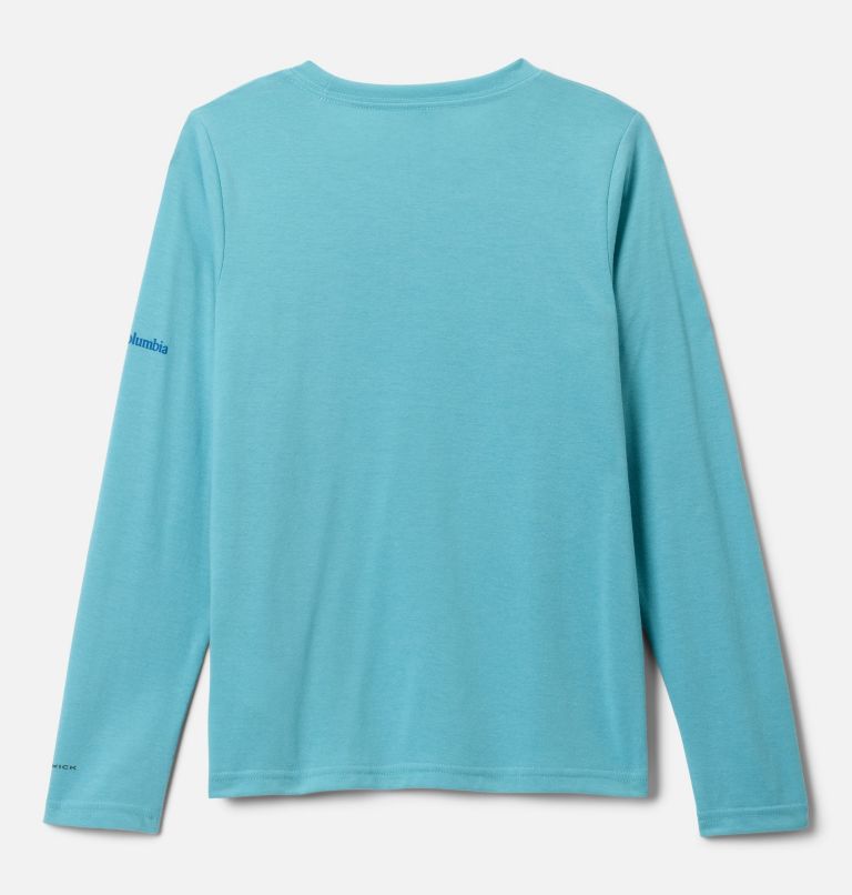 Boys' La Poudre Pass Long Sleeve Shirt, Color: Vintage Blue, Barely Tested Tough, image 2