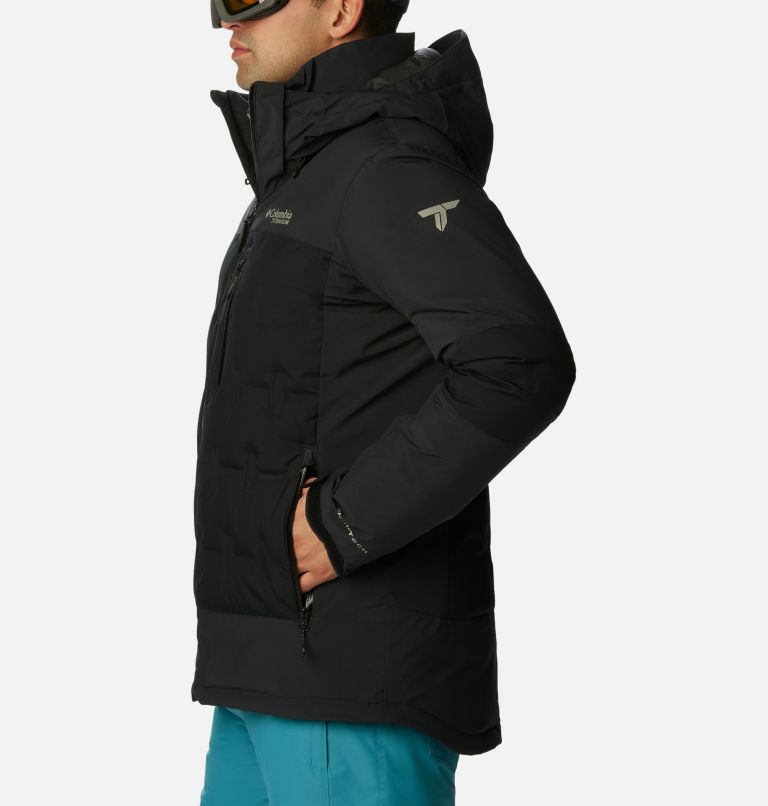 Men's Wild Card III Hooded Waterproof Down Ski Jacket, Color: Black, image 3