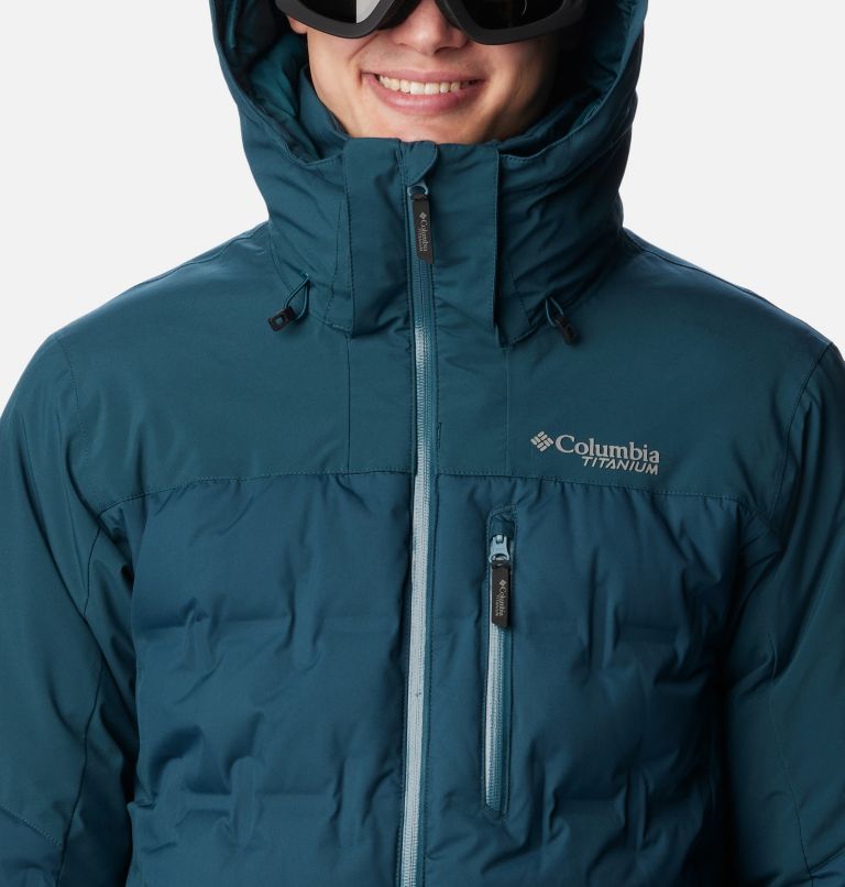 Men's Wild Card III Hooded Waterproof Down Ski Jacket, Color: Night Wave, image 4
