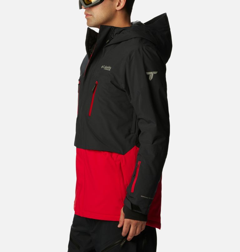 Men's Aerial Ascender II Jacket, Color: Mountain Red, Black, image 3