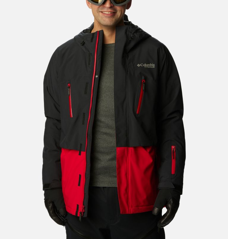 Thumbnail: Men's Aerial Ascender II Jacket, Color: Mountain Red, Black, image 9