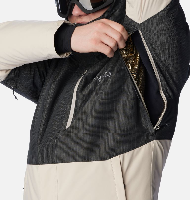 Men's Winter District II Waterproof Ski Jacket, Color: Dark Stone, Black, image 8