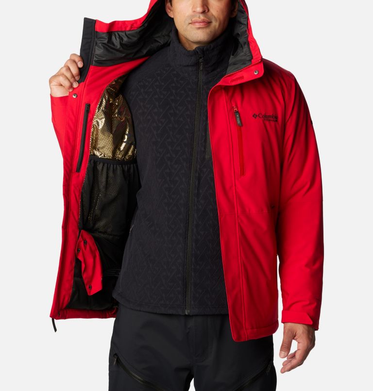 Thumbnail: Men's Winter District II Waterproof Ski Jacket, Color: Mountain Red, image 5
