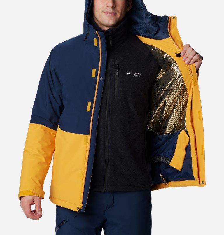 Men's Winter District II Waterproof Ski Jacket - 2023 COLLECTION, Color: Raw Honey, Collegiate Navy, image 6