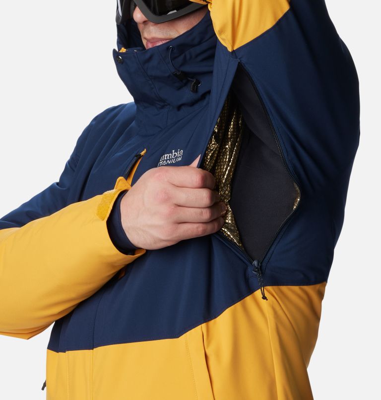 Men's Winter District II Waterproof Ski Jacket - 2023 COLLECTION, Color: Raw Honey, Collegiate Navy, image 9