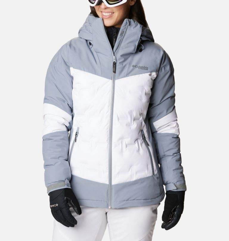 Thumbnail: Veste de Ski en Duvet Imperméable Wildcard III Femme, Color: White, Tradewinds Grey, image 1