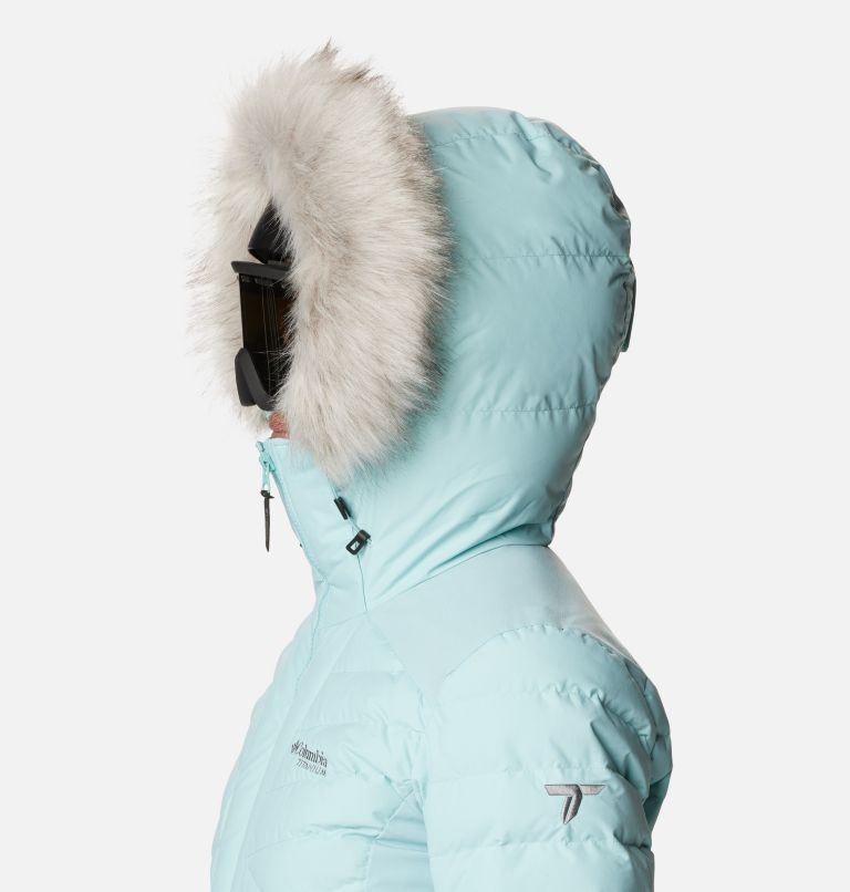 Women's Bird Mountain II Insulated Down Ski Jacket, Color: Aqua Haze, image 8