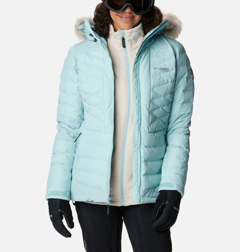 COLUMBIA-POWDER LITE HOODED JKT SPRUCE NORTH WO - Casaco acolchoado esqui