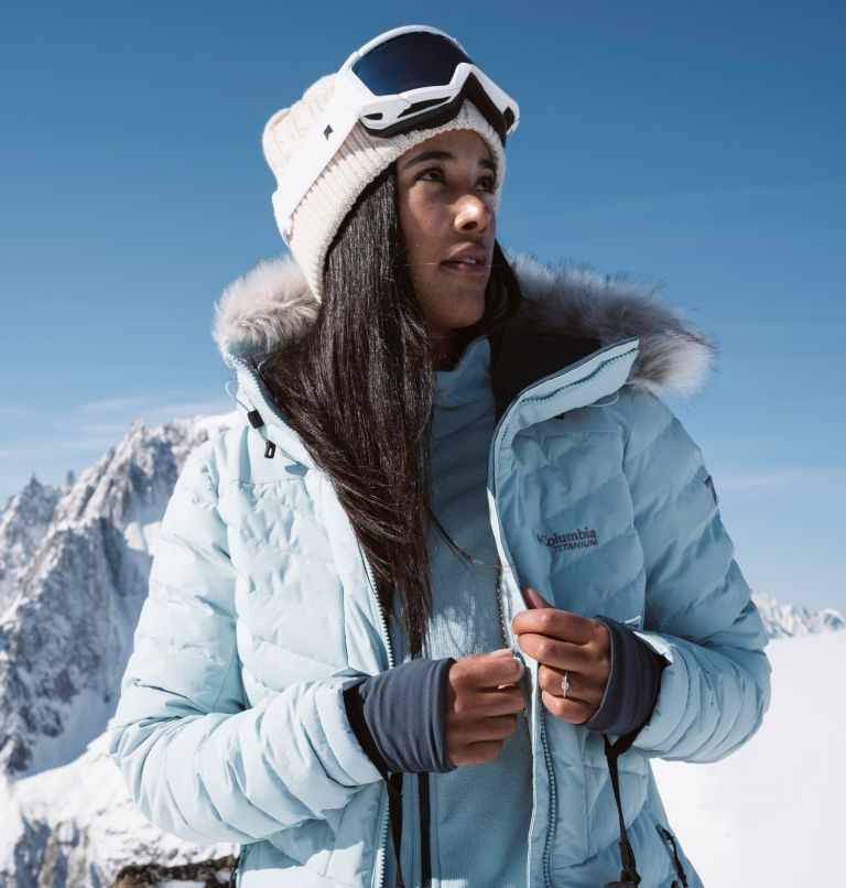 Thumbnail: Women's Bird Mountain II Insulated Down Ski Jacket, Color: Aqua Haze, image 12