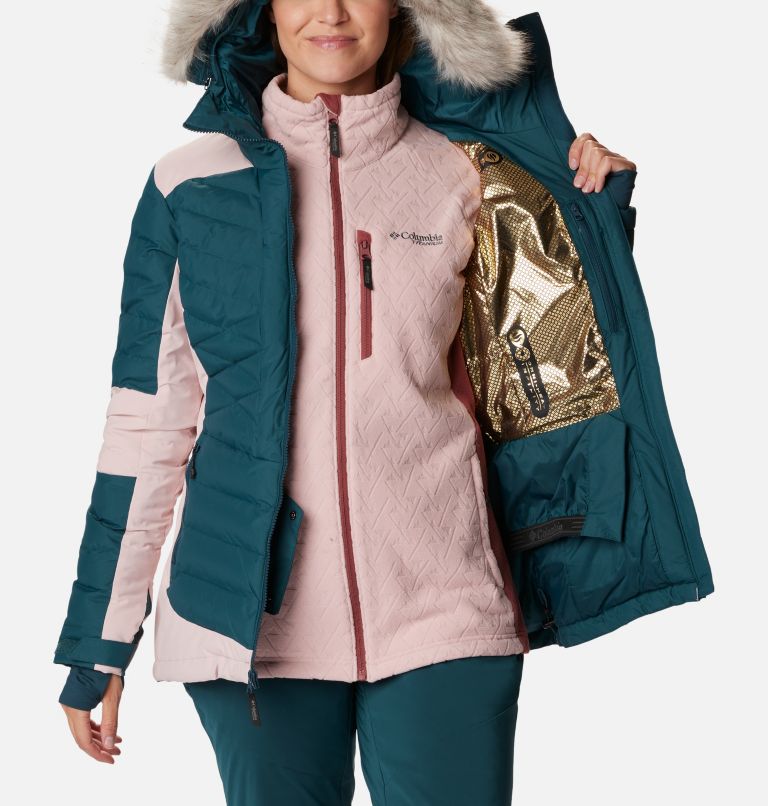 Women's Bird Mountain II Insulated Jacket, Color: Night Wave, Dusty Pink, image 6