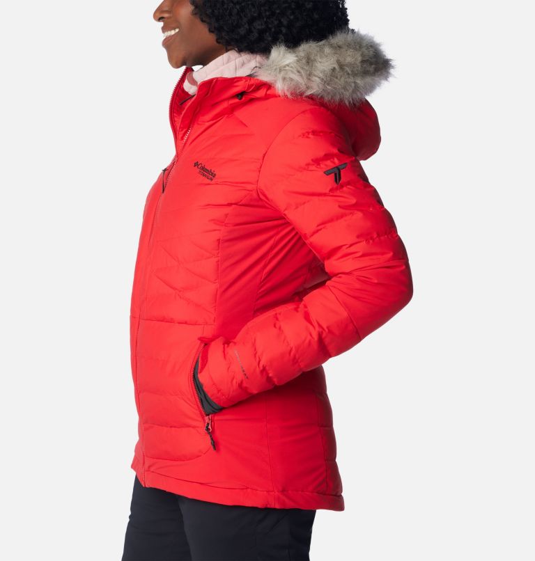 Women's Bird Mountain II Insulated Down Ski Jacket, Color: Red Lily, image 3