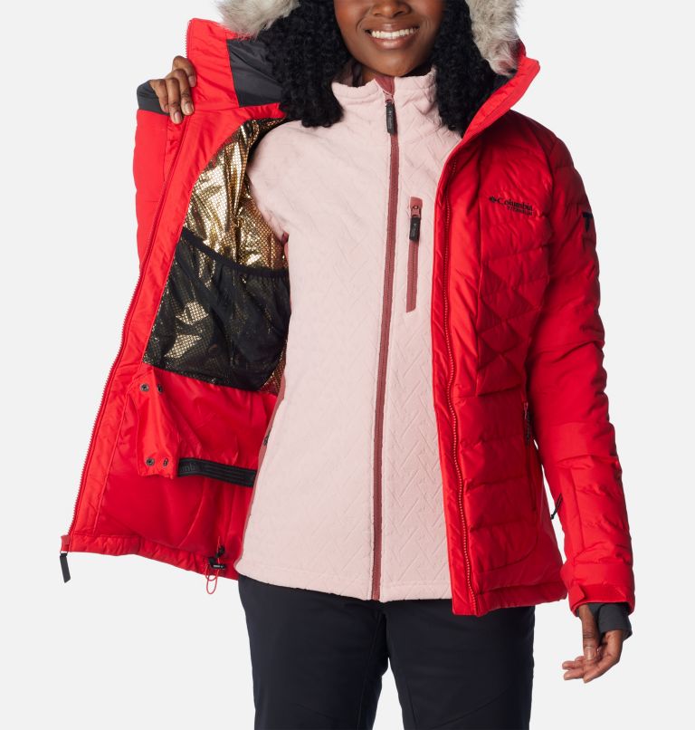 Women's Bird Mountain II Insulated Down Ski Jacket, Color: Red Lily, image 5
