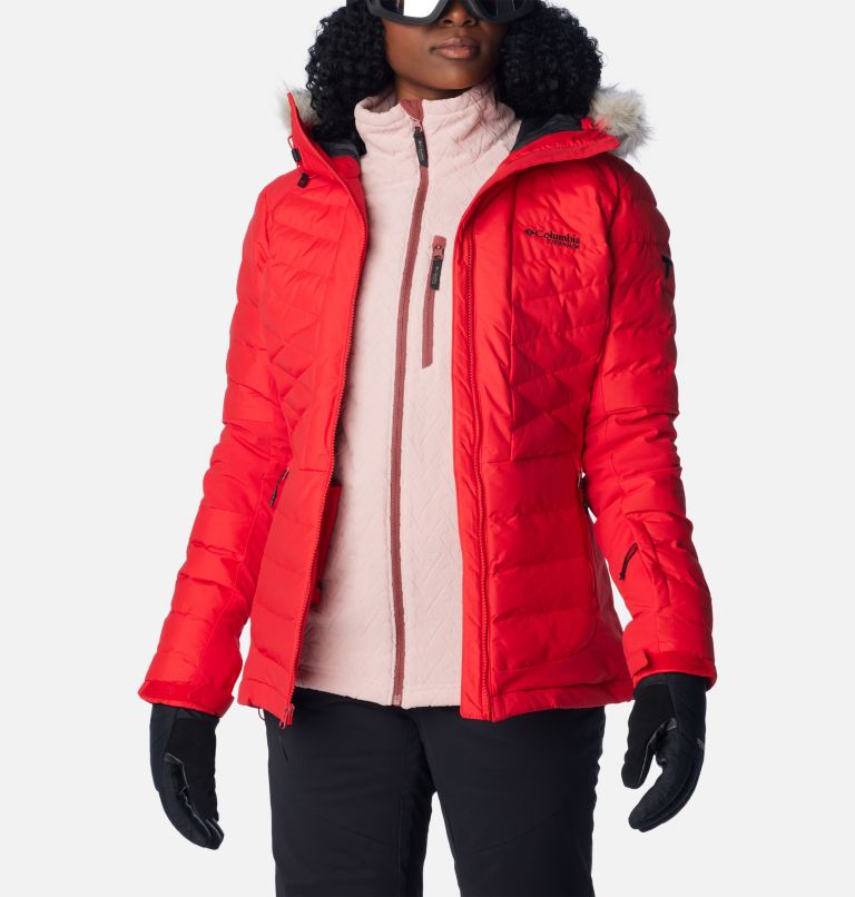 Women's Bird Mountain II Insulated Down Ski Jacket, Color: Red Lily, image 10