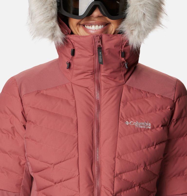 Women's Bird Mountain II Insulated Down Ski Jacket, Color: Beetroot, image 4