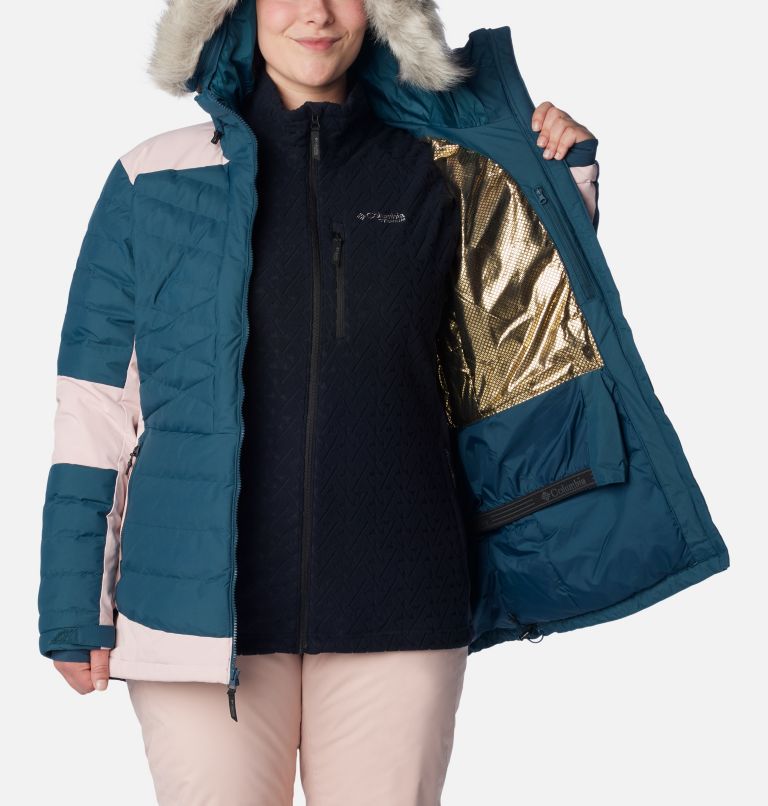 Thumbnail: Women's Bird Mountain II Insulated Jacket - Plus Size, Color: Night Wave, Dusty Pink, image 5