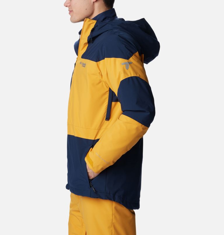 Men's Powder Canyon Interchange II Jacket, Color: Collegiate Navy, Raw Honey, image 3