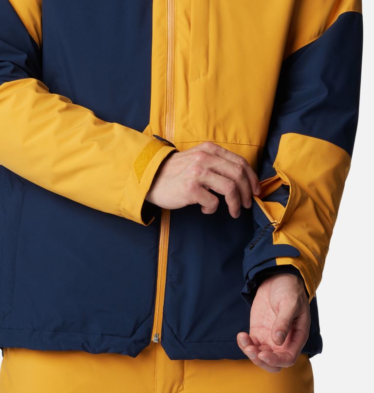 Men's Powder Canyon Interchange II Jacket, Color: Collegiate Navy, Raw Honey, image 10