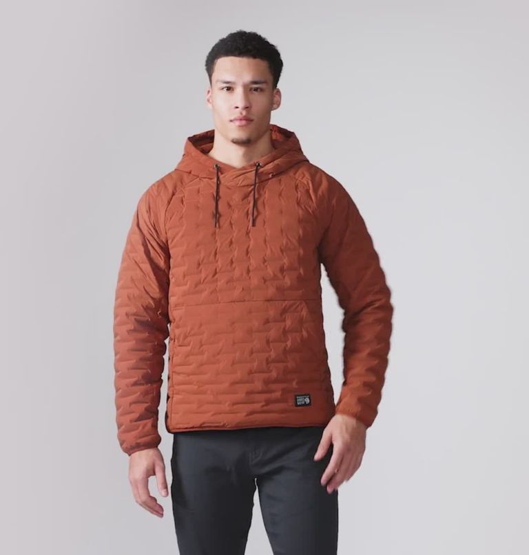 Men's Stretchdown Light Pullover Hoody, Color: Iron Oxide