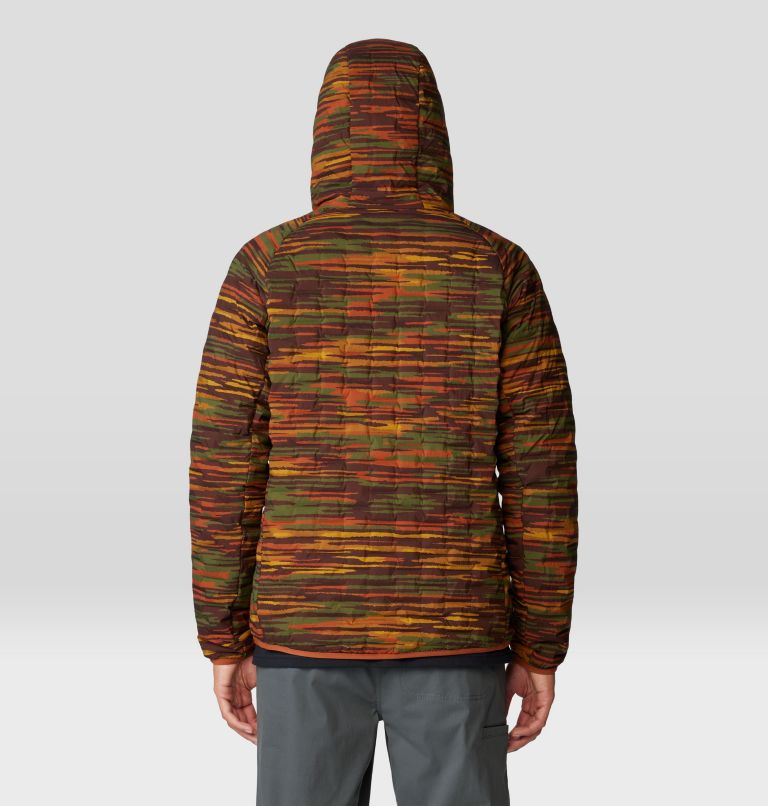 Men's Stretchdown Light Pullover Hoody, Color: Iron Oxide Stria Print, image 2