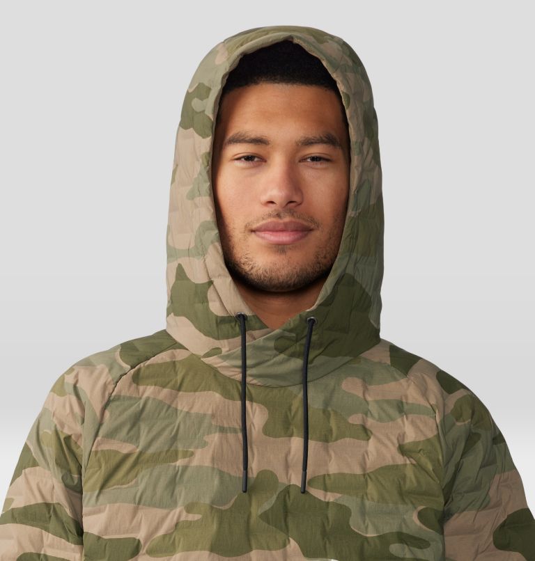 Thumbnail: Men's Stretchdown Light Pullover Hoody, Color: Trail Dust Camo Print, image 4