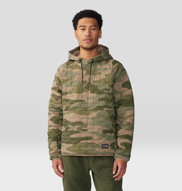 Men's Stretchdown Light Pullover Hoody, Color: Trail Dust Camo Print, image 1