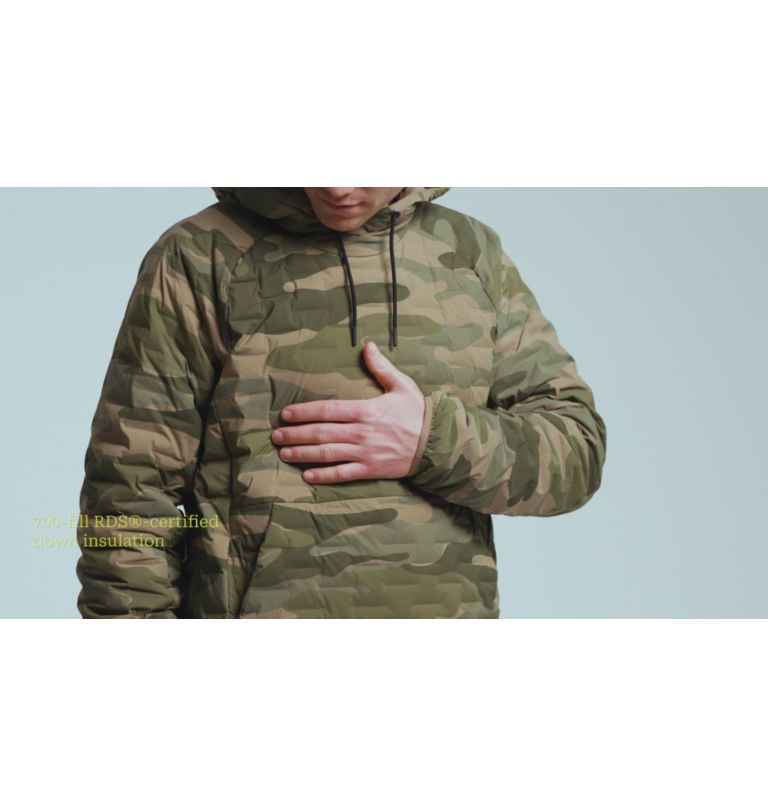 Men's Stretchdown Light Pullover Hoody, Color: Trail Dust Camo Print