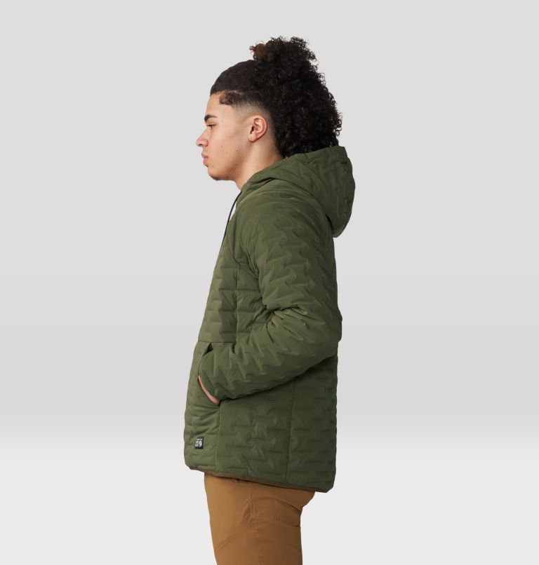 Men's Stretchdown Light Pullover Hoody, Color: Surplus Green, image 3