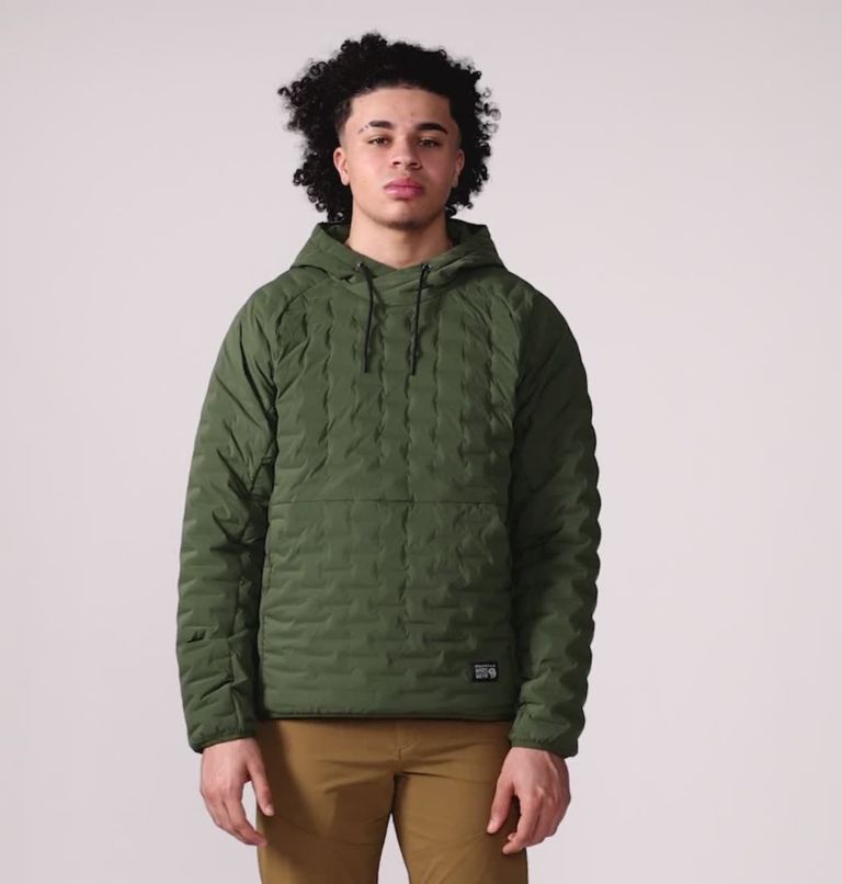 Men's Stretchdown Light Pullover Hoody, Color: Surplus Green