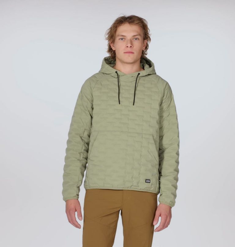 Men's Stretchdown Light Pullover Hoody, Color: Mantis Green