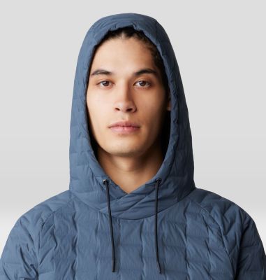 Men's Stretchdown Light Pullover Hoody, Color: Moon Blue, image 8