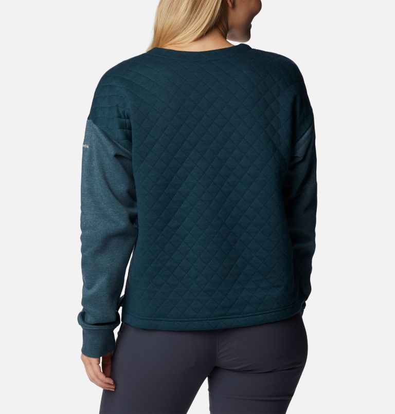 Women's Hart Mountain Quilted Crew, Color: Night Wave Heather, image 2