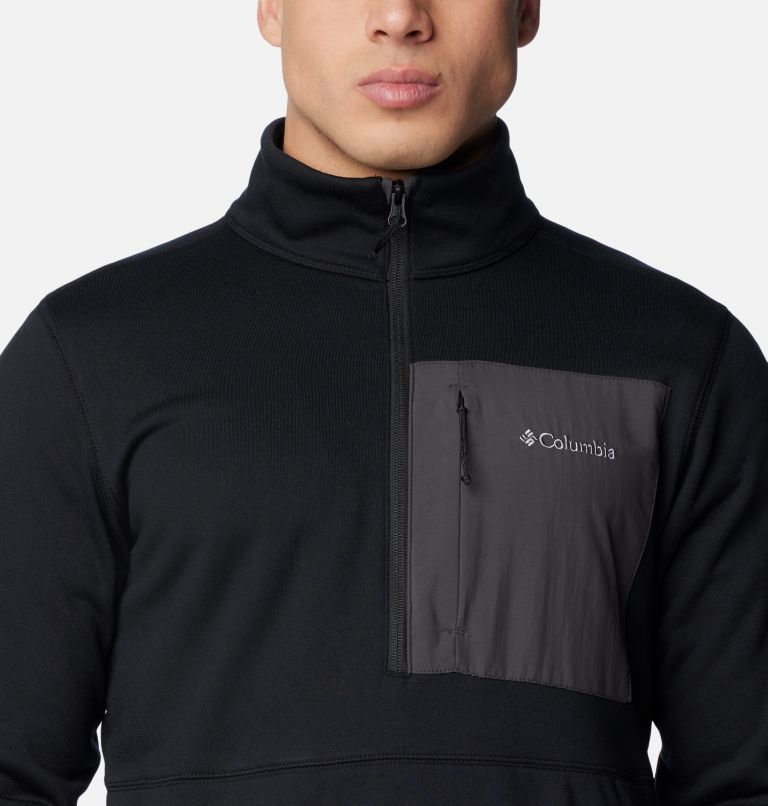 Chaqueta de forro polar con cremallera para hombre - negra