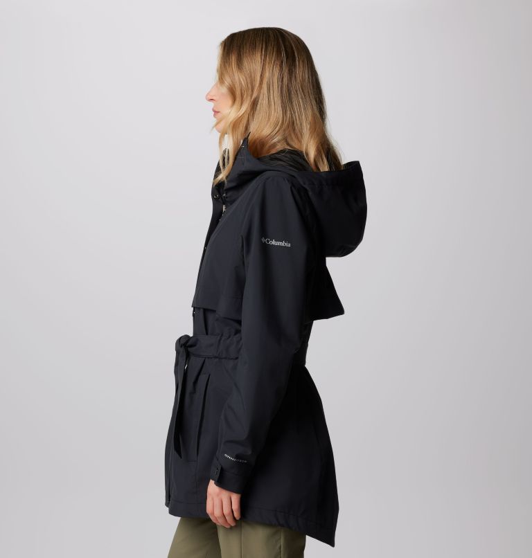 Women's Long Valley Rain Trench II, Color: Black, image 4