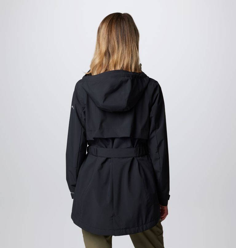 Women's Long Valley Rain Trench II, Color: Black, image 2