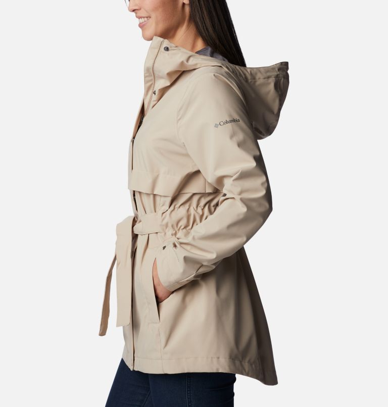 Women's Long Valley Rain Trench II, Color: Ancient Fossil, image 3