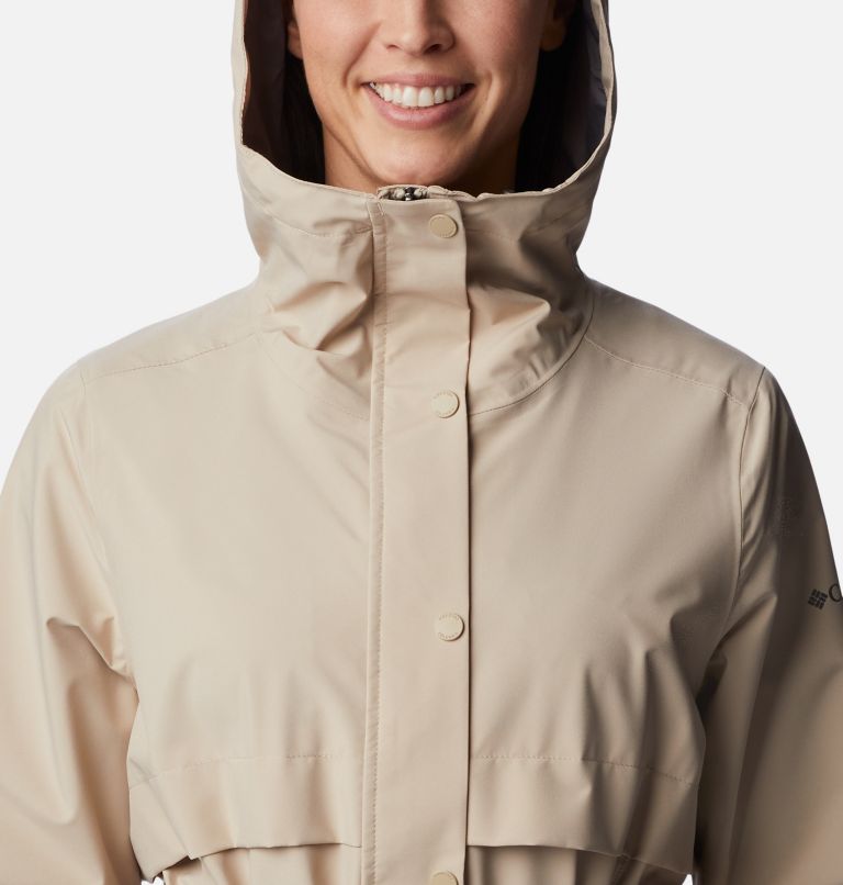 Women's Long Valley Rain Trench II, Color: Ancient Fossil, image 4