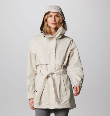 Columbia Sportswear Jacket Small Blue White Full Zip Windbreaker Hood Rain  Women