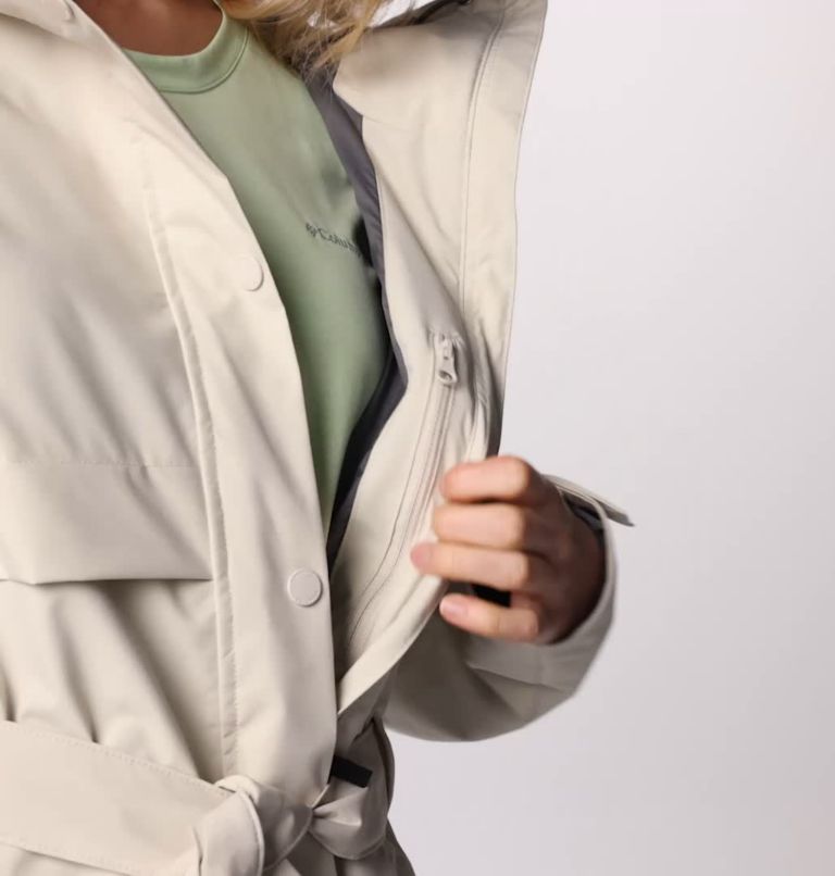 Women’s Long Valley Rain Trench II, Color: Dark Stone