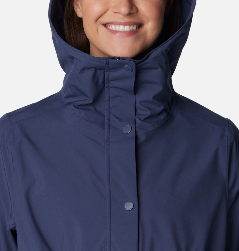 Women's Long Valley Rain Trench II, Color: Nocturnal, image 4